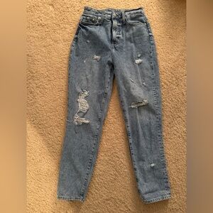 Stylish Distressed Ultra High Waist Mom Jeans